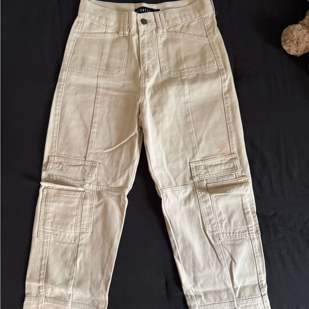 Princess Polly Cream Straight Leg Jeans